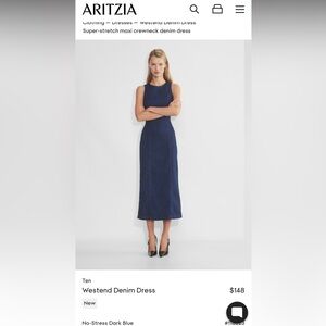 aritzia denim midi dress